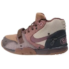 NIKE (ナイキ) ×TRAVIS SCOTT AIR TRAINER 1 トラヴィススコット エアトレーナー ミッドカットスニーカー US10/28cm ブラウン DR7515-200