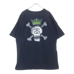 STUSSY (ステューシー) 90S VINTAGE OLD 紺タグ プリント クルーネック 半袖Tシャツ カットソー ネイビー