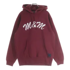 m&m (エムアンドエム) LOGO HOODIE ロゴプリント プルオーバーパーカー フーディー バーガンディのサムネイル