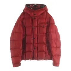 MONCLER (モンクレール) KORUM アームロゴワッペン フーデッド ジップアップ ダウンジャケット レッド 32091419520553329
