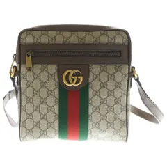 GUCCI (グッチ) GGスプリーム オフィディア スモールメッセンジャー ショルダーバッグ ブラウン レザー×PVC 547926 ゴールド金具