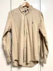 ポロ ラルフローレン クラシックフィット ガーメントウォッシュ オックスフォード シャツ ベージュ