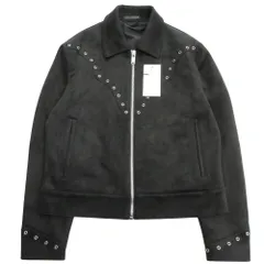 未使用 ZARA ザラ フェイク スエード レザージャケット ブルゾン ジップアップ ステンカラー M 黒 ブラック メンズ 古着 中古 USED