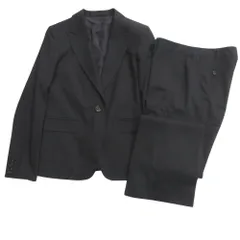 美品 BURBERRY LONDON バーバリー ロンドン パンツ スーツ テーラード ジャケット ブレザー ウール ビジネス 40 42 ネイビー レディース 古着 中古 USED