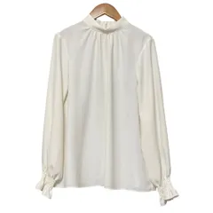 美品 23SS theory luxe セオリーリュクス BACK SATIN GGT CLEBI 2 プルオーバー ブラウス サイズ38 ホワイト レディース 古着 中古 USED