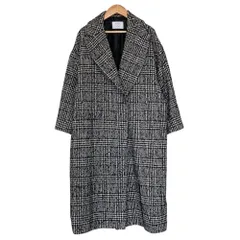 美品 STUDIOUS ステュディオス オーバーグレンチェックコート サイズ0 ブラック レディース 古着 中古 USEDのサムネイル