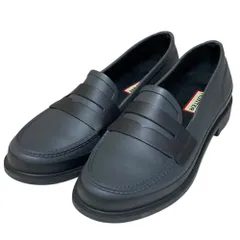 美品 HUNTER ハンター リファインド コントラスト ペニーローファー レインシューズ WFF1080RMA UK5 24cm相当 ブラック レディース 古着 中古 USED