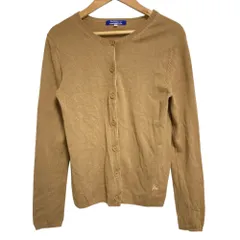 良品 BURBERRY BLUE LABEL バーバリーブルーレーベル ヴィンテージ クルーネック ニットカーディガン M ブラウン レディース 古着 中古 USED