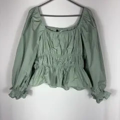ZARA(ザラ) ミント シャカシャカ素材 ブラウス