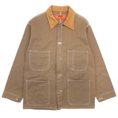 美品 UNIVERSAL OVERALL ユニバーサルオーバーオール カバーオール ワークジャケット コーデュロイ アウター M ベージュ メンズ 古着 中古 USED