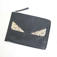 FENDI フェンディ クラッチバッグ バグズアイモンスター パイソン レザー