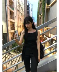 レモア スリット バイカー パンツ ( black m )