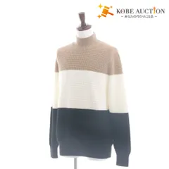 ■ ヒューゴボス セーター ニット トップス ワッフル ハイネック メンズ L ベージュ ホワイト ブラック 付属品付き 未使用