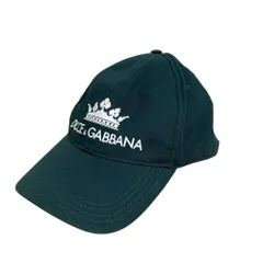 美品 DOLCE&GABBANA ドルチェ&ガッバーナ クラウンロゴプリント ベースボールキャップ サイズ58 グリーン メンズ 古着 中古 USEDのサムネイル
