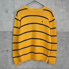 ポロ バイ ラルフローレン ボーダー コットン ニット イエロー