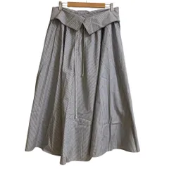 良品 Yohji Yamamoto +NOIR ヨウジヤマモト プリュスノアール ストライプ ロング フレアスカート NB-S01-012 サイズ1 グレー レディース 古着 中古 USEDのサムネイル