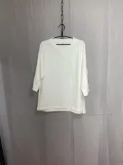ユニクロ 白 6-7分袖 Tシャツ (Sサイズ)