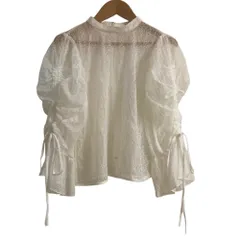 未使用 DEICY デイシー シースルーレースブラウス 101050409 サイズF ホワイト  レディース 古着 中古 USED