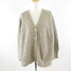 アースミュージック&エコロジー EARTH MUSIC & ECOLOGY カーディガン ニット 長袖 茶 F *T123