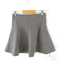 グレイル GRL ミニ スカート フレア チェック 黒 白 S *A937