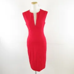 エルケイ ERUKEI ワンピース ドレス ノースリーブ ひざ丈 赤 4 *A950