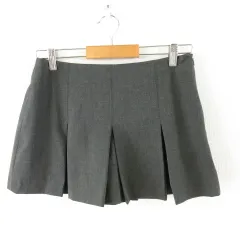 ザラ ZARA プリーツ ミニ スカート キュロット グレー S *A981