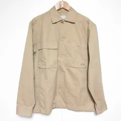 良品 25SS LACOSTE ラコステ コットンツイルワークシャツアウター CH6411 サイズUS S ベージュ メンズ 古着 中古 USED