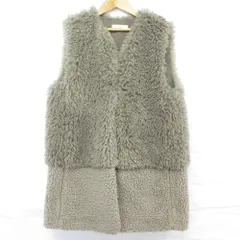 美品 24AW JOURNAL STANDARD relume ジャーナルスタンダード レリューム ミックスボア×フェイクファーベスト F グレージュ レディース 古着 中古 USED