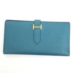新品同様品 HERMES エルメス べアン 長財布 ターコイズブルー レア 