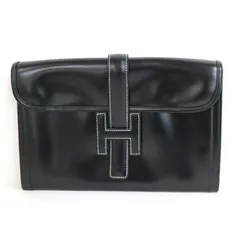 HERMES エルメス ジジェPM セカンドバッグ ブラック ボックススカーフ ◯O