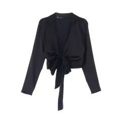 ZARA(ザラ) リボン クロップドジャケット/レディース S ／ AAAFDJ2002