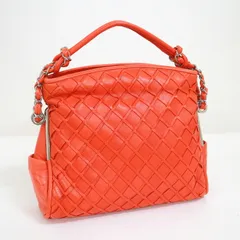 CHANEL シャネル ハンドバッグ ココマーク レザー オレンジ×シルバー金具 