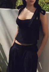 ZARA ZARA(ザラ) 刺繡 リボン トップス ブラウス ノースリーブ