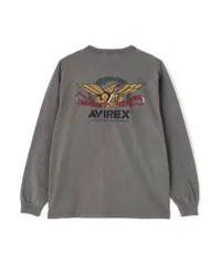 新品 [Avirex] [アヴィレックス] FADE WASH VINTAGE LABEL EAGLE T-SHIRT フェイドウォッシュ ヴィンテージ ラベル イーグル 長袖 Tシャツ メンズ M 410 チャコール 783-5130013