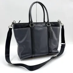 COACH コーチ 2WAYトートバッグ レザー ネイビー×ブラック F54758