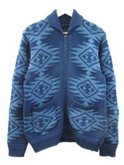 ビームスプラス BEAMS+ カウチン カーディガン ニット S インディゴ ブルー 青 コットン ジップアップ トップス