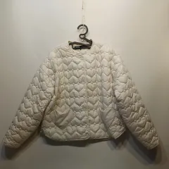 ZARA ハート キルティング ダウン アイボリー 95 100 サイズ 冬 63270