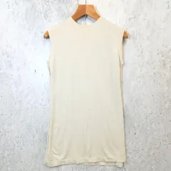 Mila Owen ミラ オーウェン ノースリーブ トップス カットソー ニット 無地 ラウンドネック 脇空き ライトグレー □〇☆