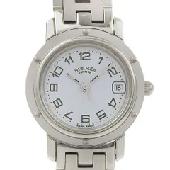 【本物保証】 エルメス HERMES クリッパー デイト CL4 210 水色文字盤 SS クォーツ 電池 約24ミリ レディース 腕時計のサムネイル