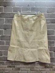 Y【Y3-61】△ BURBERRY LONDON　40サイズ　フレアスカート　オフホワイト/ベージュ