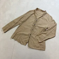 JURGEN LEHL （ヨーガンレール） リネンコットン混 長袖シャツ リネンシャツ 花柄 ライトジャケット レディースMサイズのサムネイル