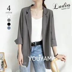 レディース 洗える テーラードジャケット スーツ ジャージ 7分袖 薄手 オフィスカジュアル 通勤 春夏ブラック 黒 wjkt122