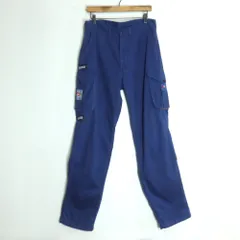 カールヘルム★ロゴワッペンデザイン♪コットンキャンバス カーゴパンツ メンズ サイズM 青色 z18892のサムネイル