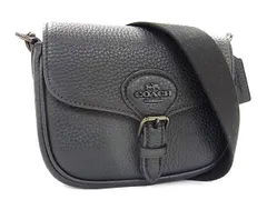 COACH コーチ ショルダーバッグ アメリア スモール サドル バッグ CP002 ブラック ソフト ペブル レザー レディース 超美品