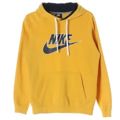 M Nike(ナイキ） 黄色 ビッグロゴ フーディー パーカー フード付きTシャツ