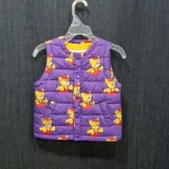 ユアキッズ 85 ベベデピノ オールオーバ썬クマ ダウンベスト (状態良し)032401