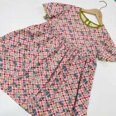 L 120 チェック 花 女の子ONE PIECE