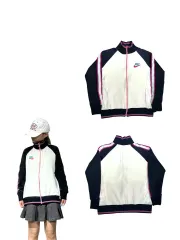 00s Nike(ナイキ） 白 ネイビー バイカラー ジャージ トラックトップス XL