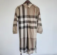 UK4 BURBERRY(バーバリー ) チェック コットン シャツ レディース ワンピース 4025287