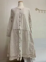 日本 ヴィンテージ レース ナチュラル ワンピース